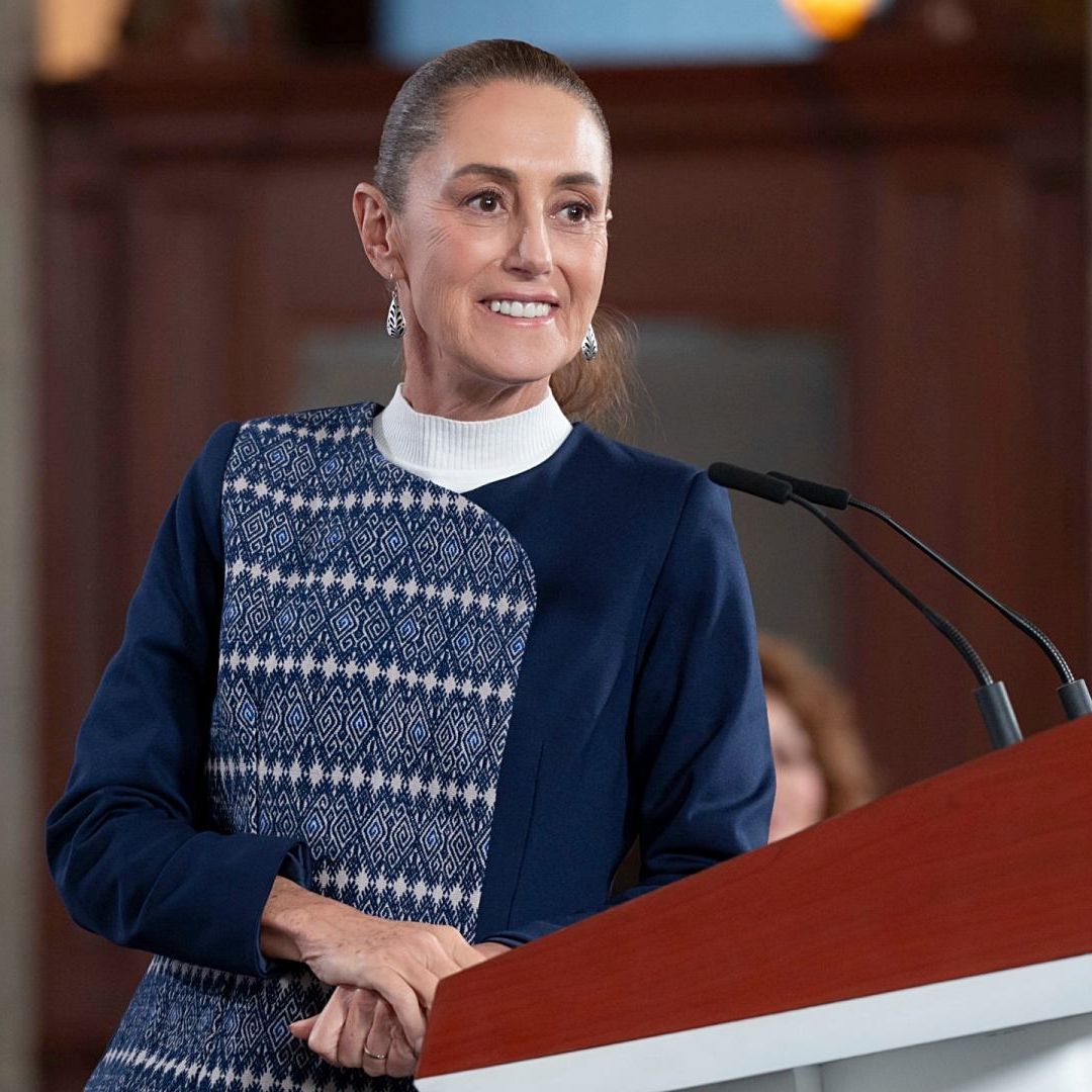 Claudia Sheinbaum durante conferencia de prensa en Palacio Nacional