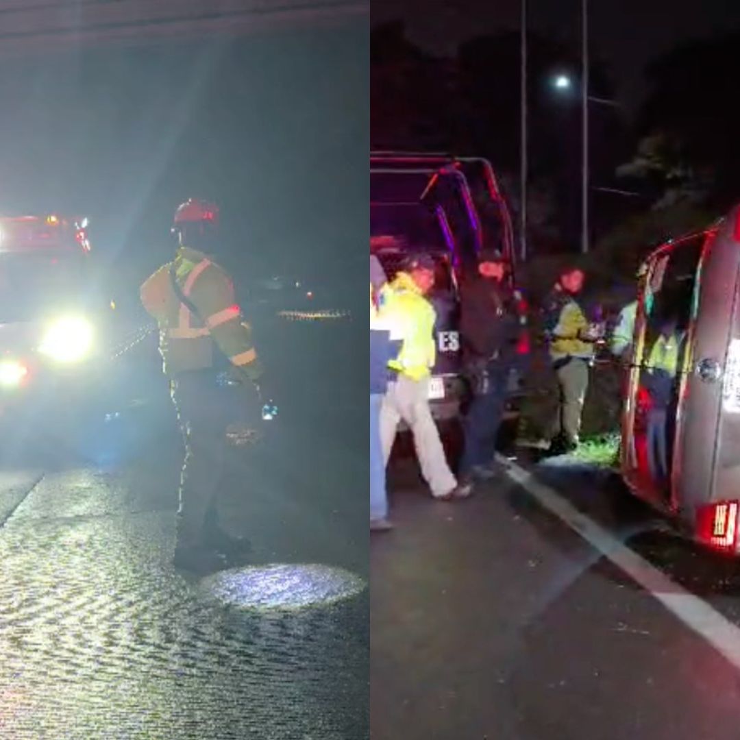 el accidente ocurrió cuando el operador tomó la curva y la carga le venció el peso, provocando que la unidad terminara volcada sobre la carpeta asfáltica.