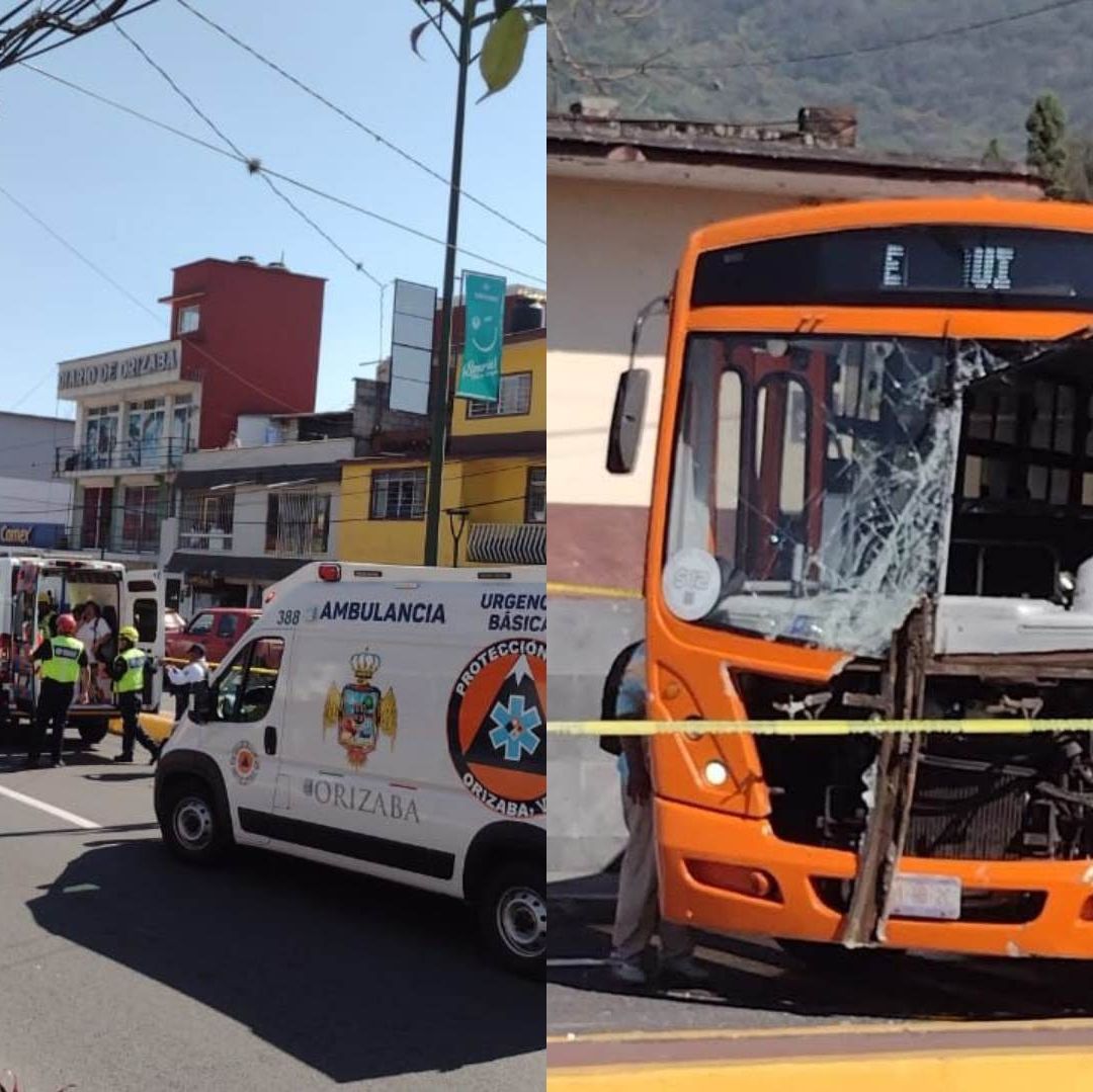 Un fuerte choque entre dos autobuses de pasajeros sobre la avenida Oriente 6.