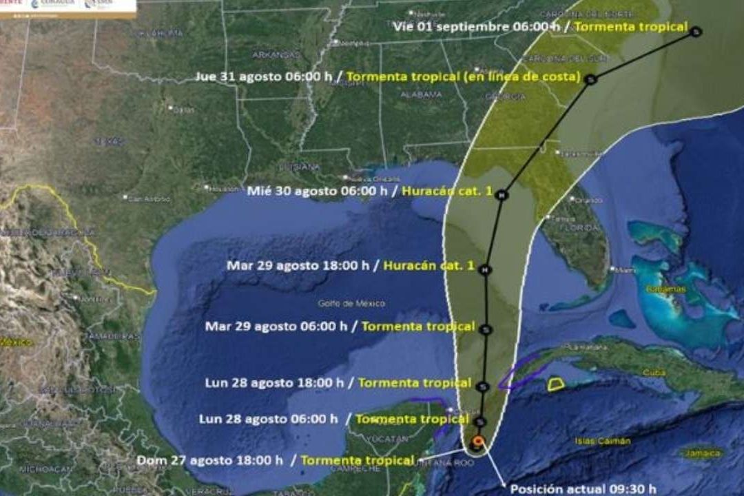 ¿Cuál será la trayectoria de tormenta tropical Idalia?