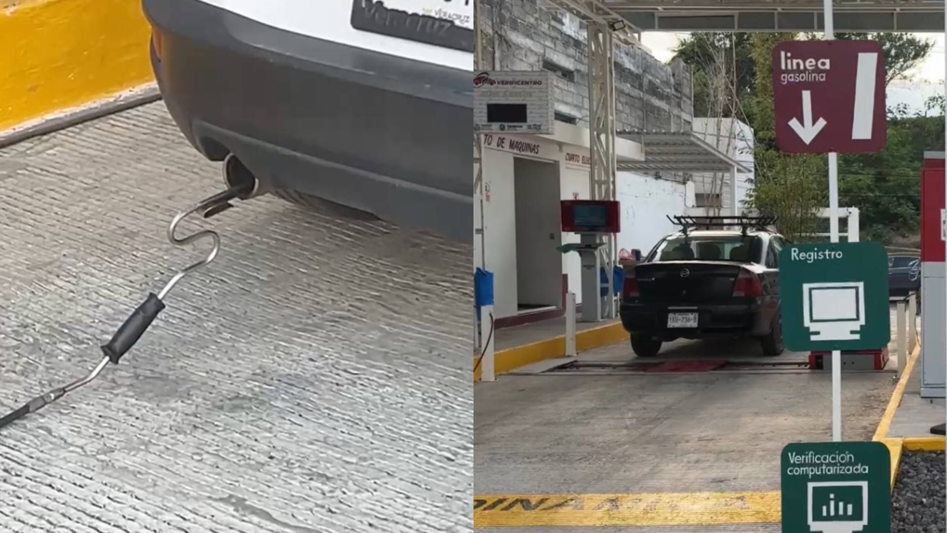 Pruebas de verificación vehicular en verificentro de Veracruz