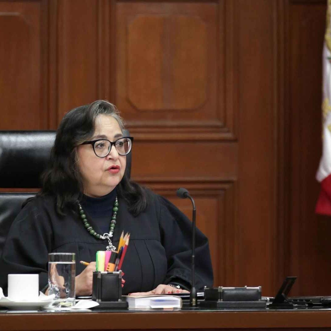 La ministra presidenta, Norma Piña, durante la sesión en la SCJN