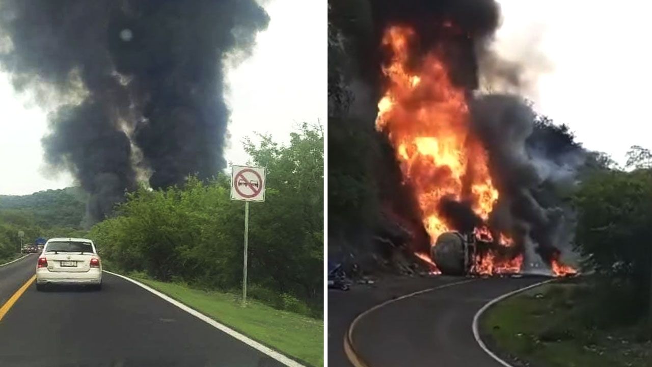 Explosión de pipa en carretera Izúcar-Acatlán