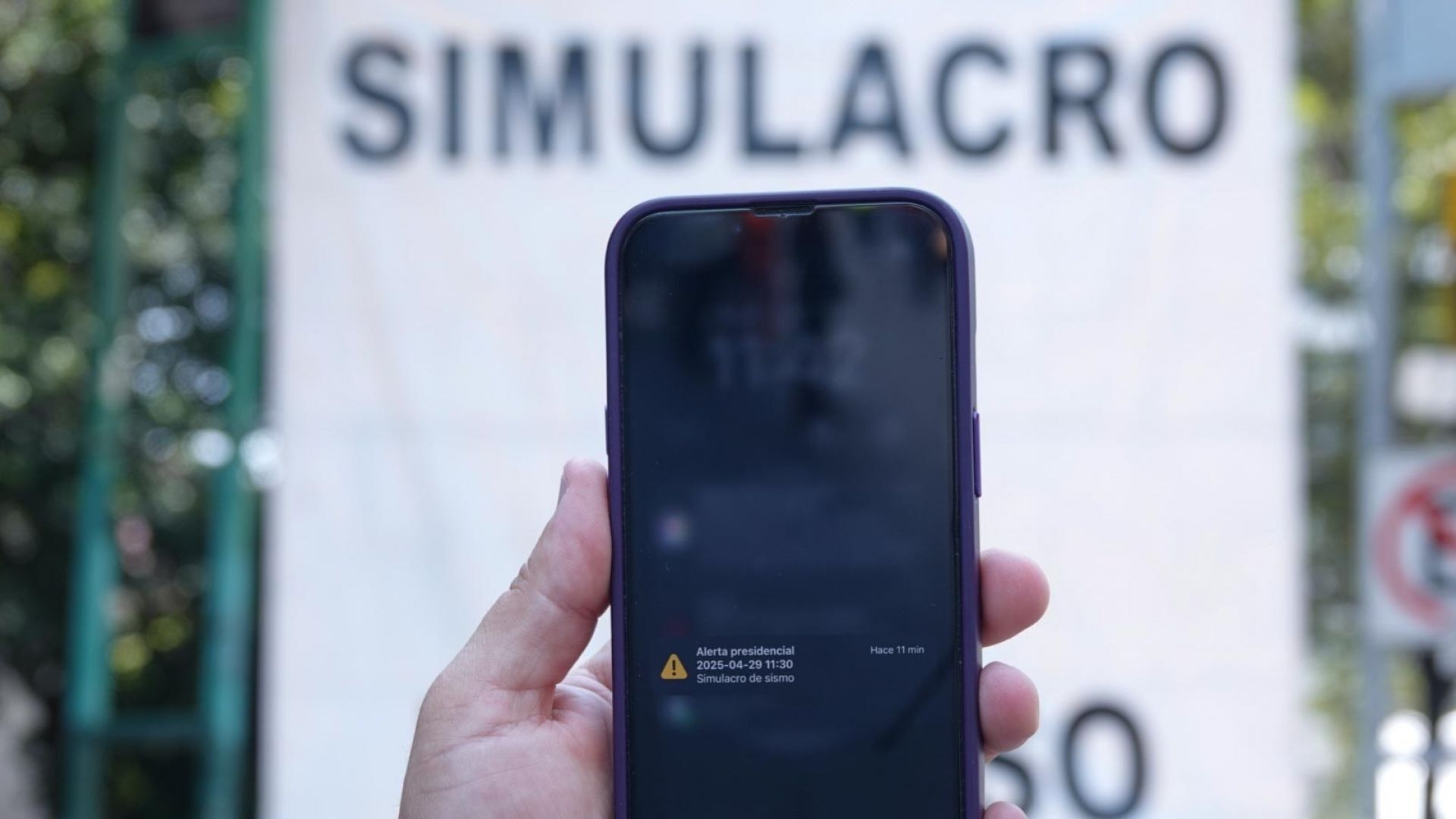 Alerta por simulacro en teléfono celular