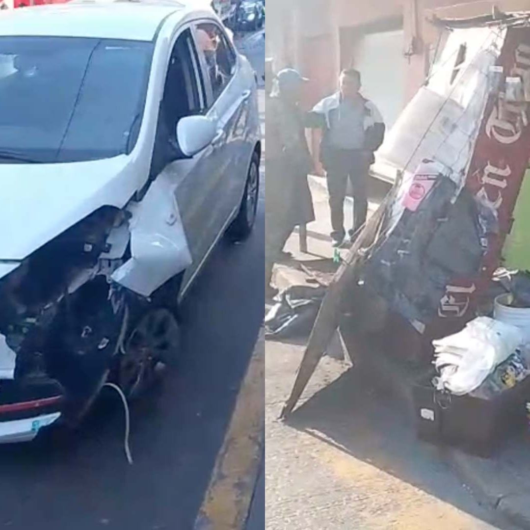 Automóvil se Impacta Contra Puesto de Periódicos tras Esquivar Autobús en Córdoba Veracruz