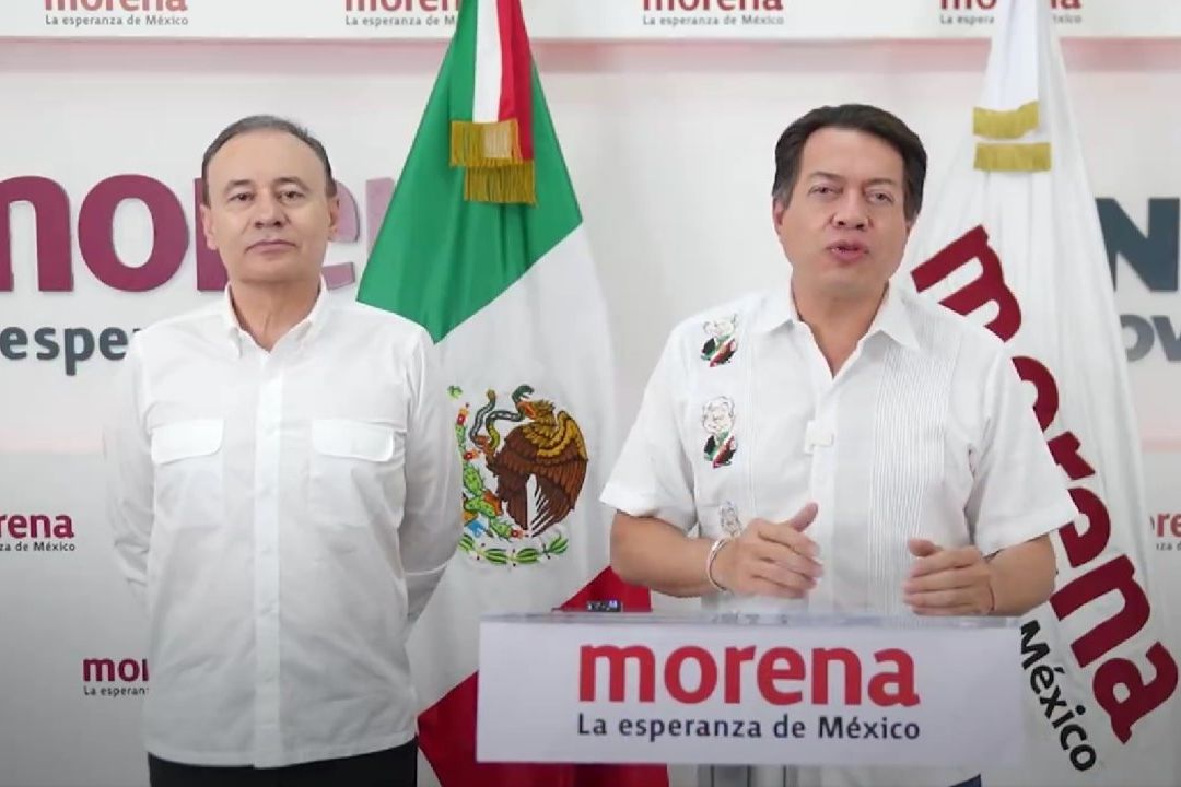 El presidente del Consejo Nacional de Morena, Mario Delgado, apareció acompañado del gobernador Alfonso Durazo