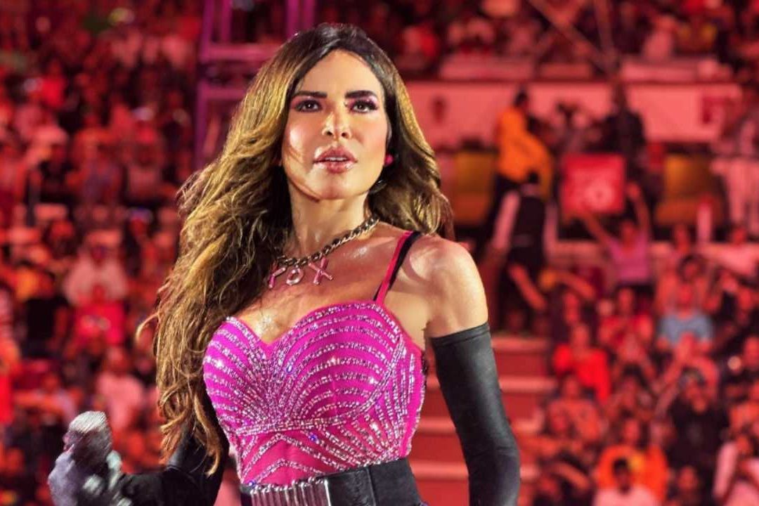 Gloria Trevi durante un concierto en Cancún
