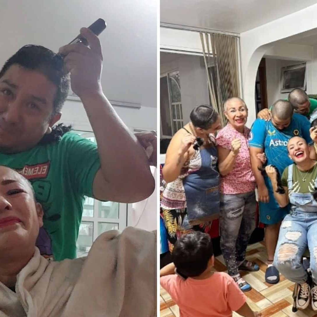 No Está Sola: Familia de Mujer con Cáncer Se Rapa Para Apoyarla
