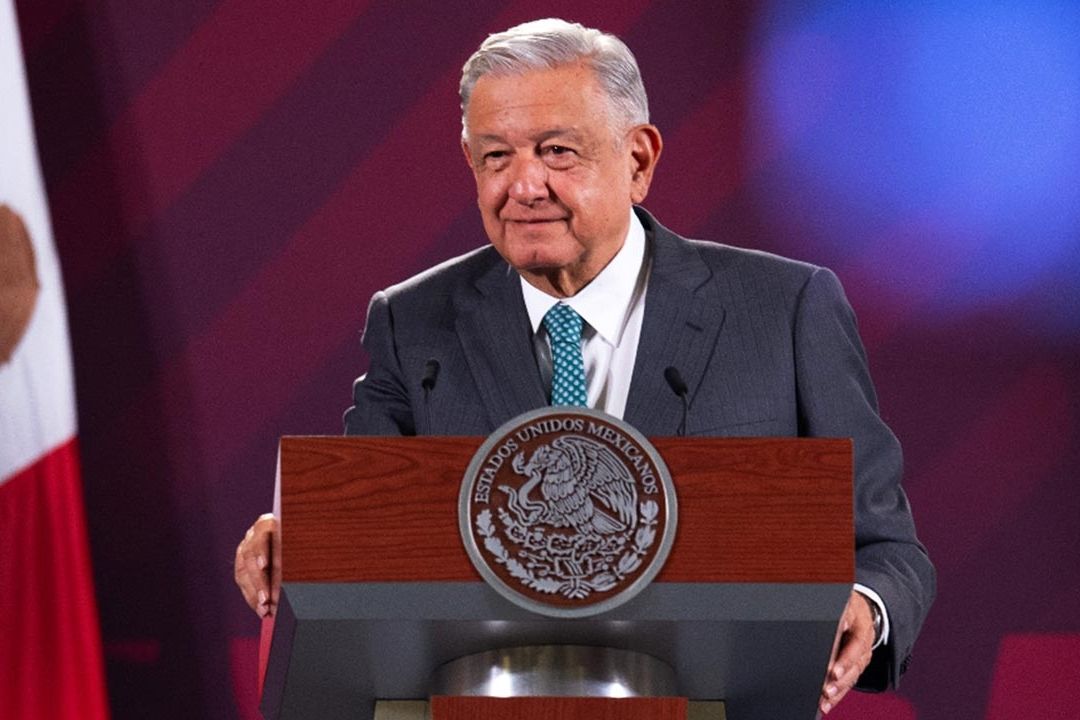 López Obrador en conferencia de prensa en Palacio Nacional, el 8 de septiembre de 2023