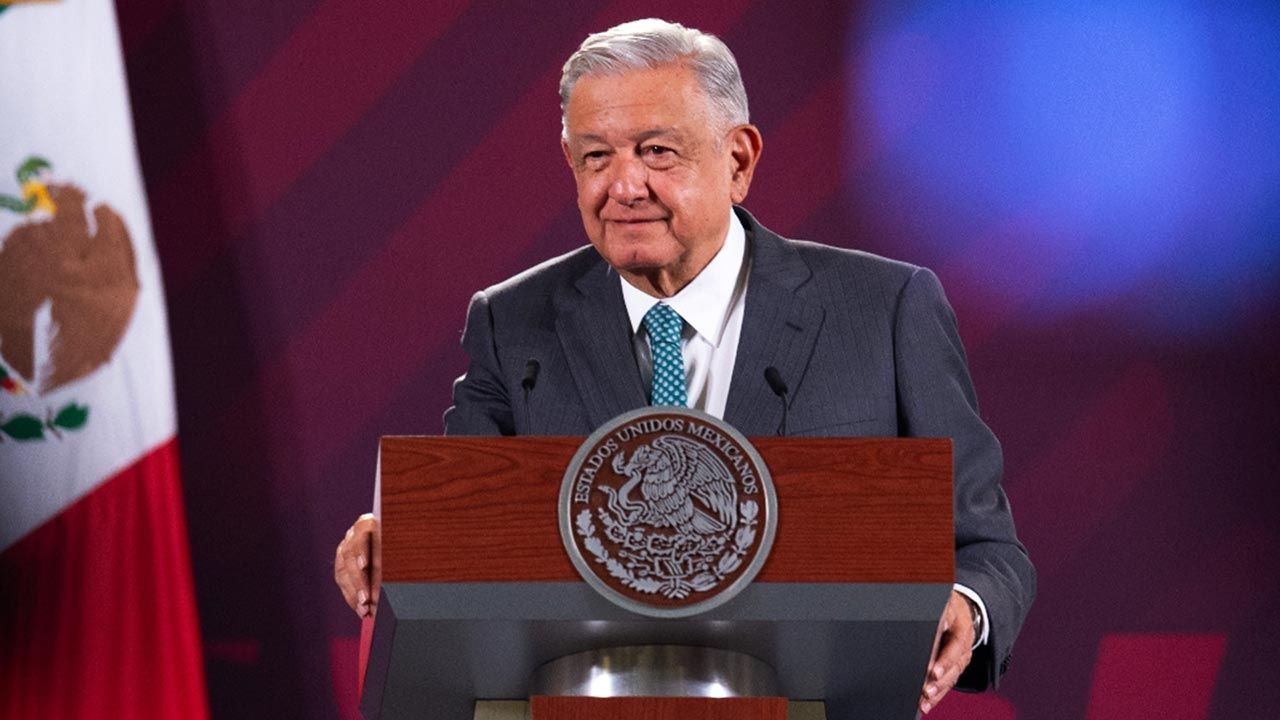 López Obrador en conferencia de prensa en Palacio Nacional, el 8 de septiembre de 2023