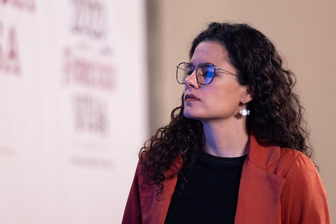 Luisa María Alcalde presenta conferencia de prensa en representación de AMLO