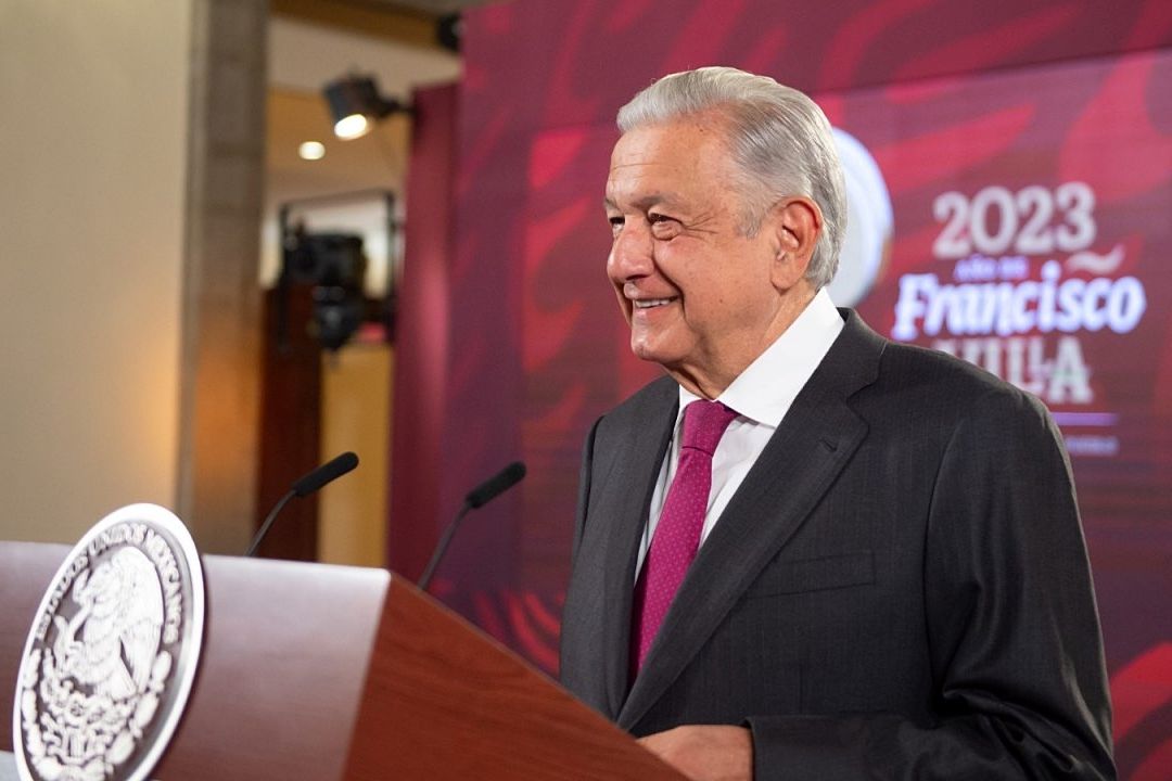 El presidente Andrés Manuel López Obrador ofrece su conferencia mañanera en Palacio Nacional