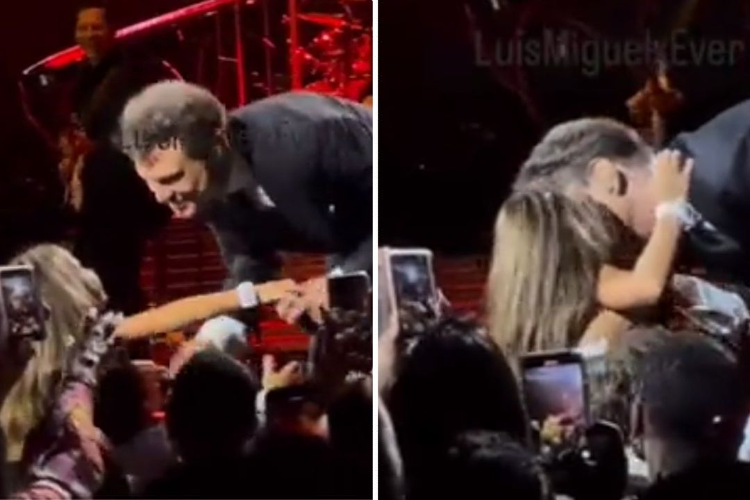 Niña da beso a Luis Miguel durante concierto en Las Vegas 2023