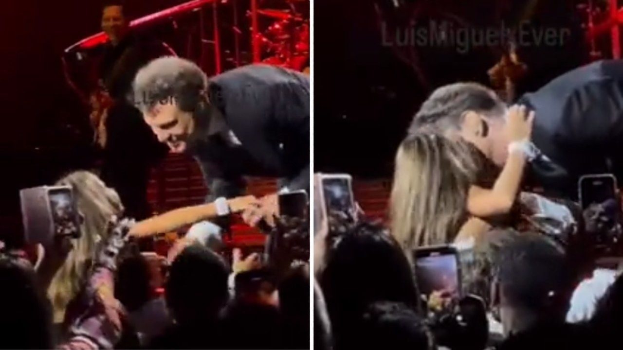 Niña da beso a Luis Miguel durante concierto en Las Vegas 2023