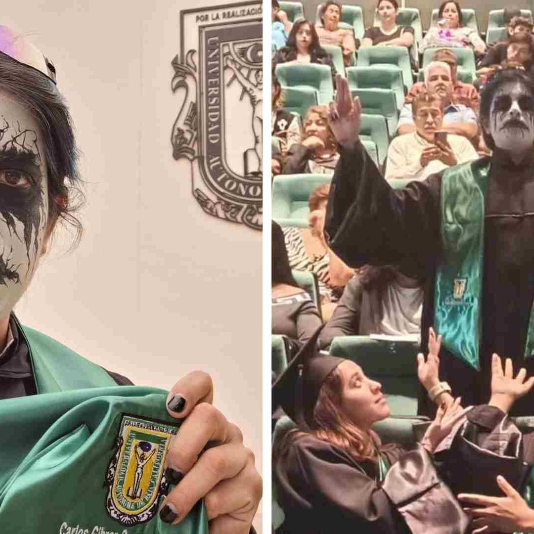 Joven Universitario se Gradua de UABC Tijuana Vestido de Demonio