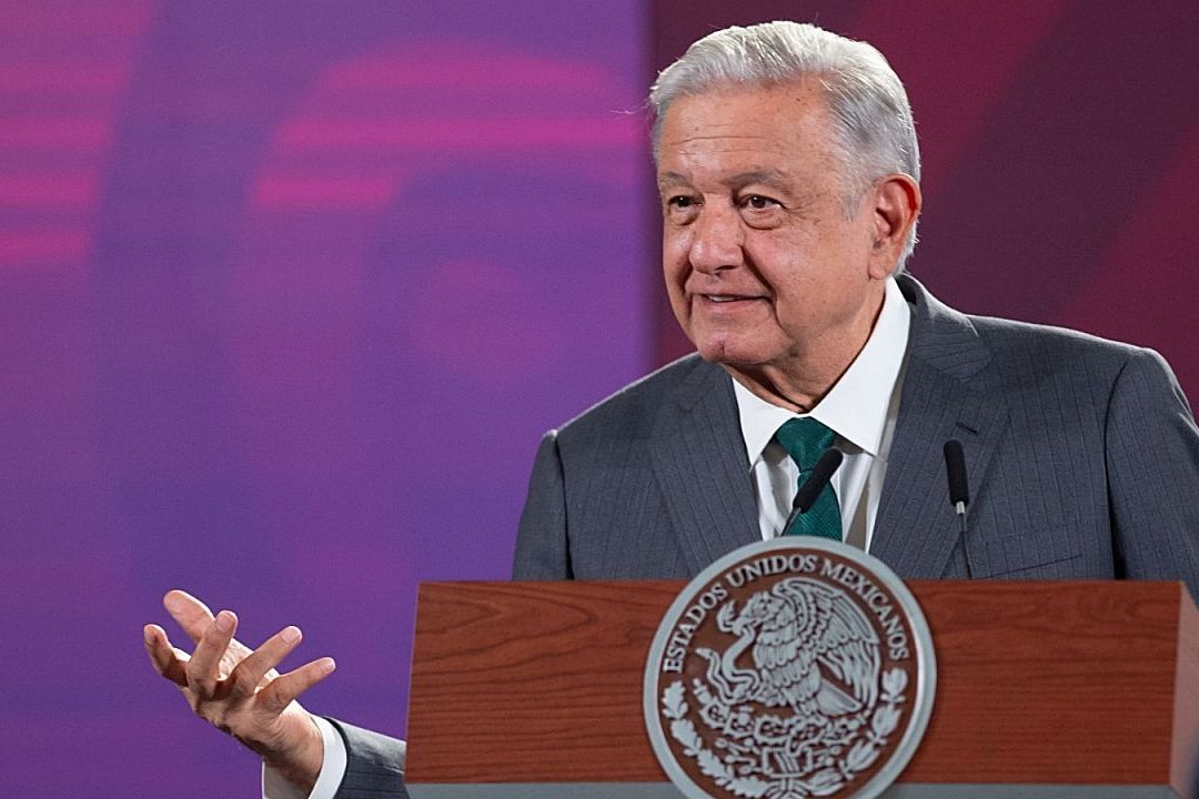 El presidente Andrés Manuel López Obrador presenta su mañanera desde Palacio Nacional