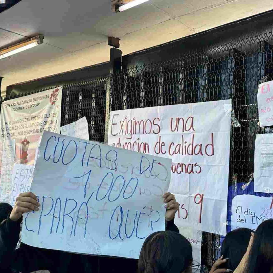 Protesta en CETIS 9 en la alacaldía Cuauhtémoc, CDMX