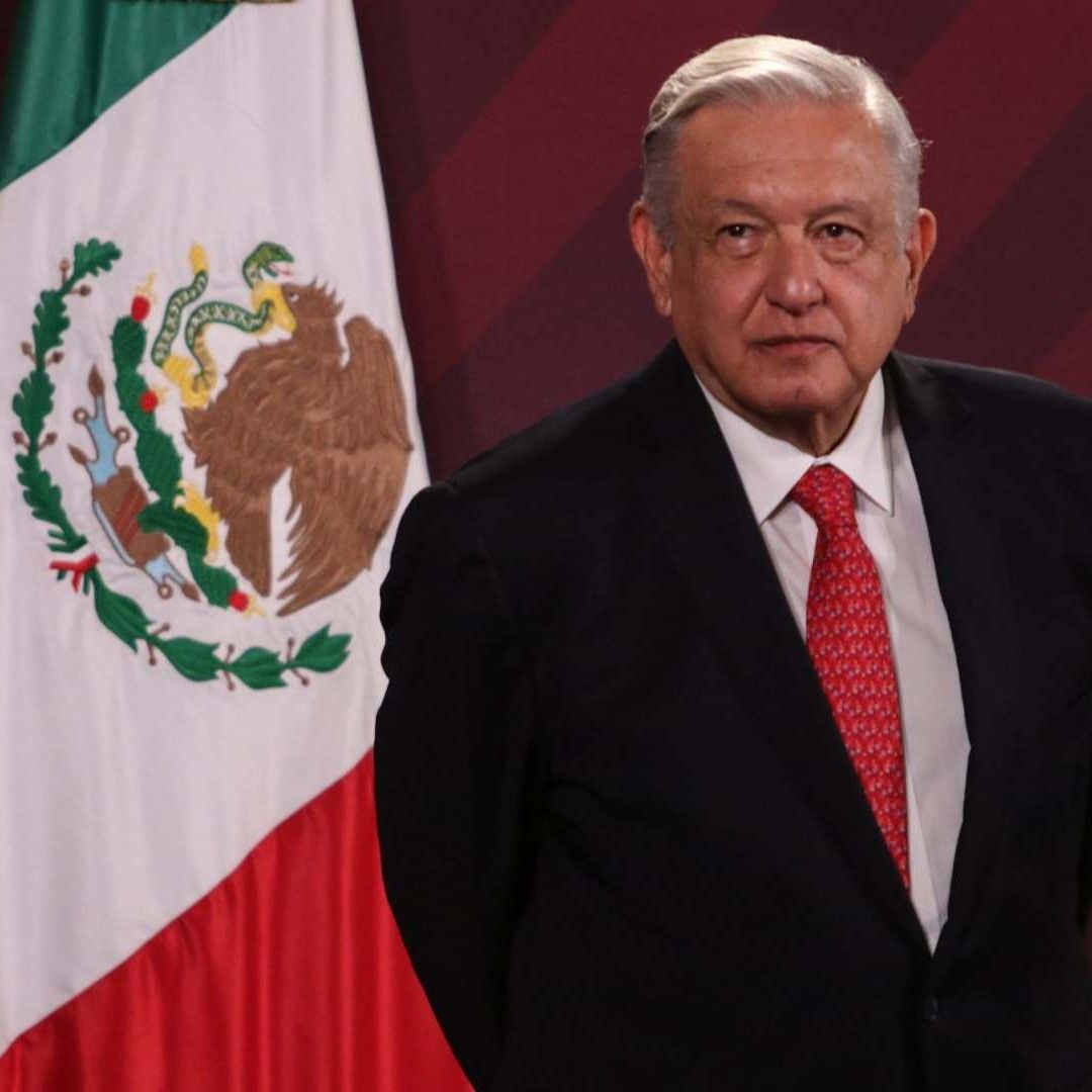 El presidente Andrés Manuel López Obrador en conferencia.