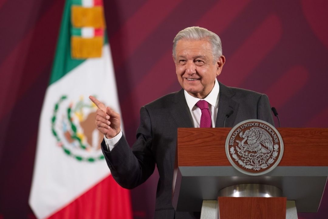 El presidente López Obrador en conferencia mañanera
