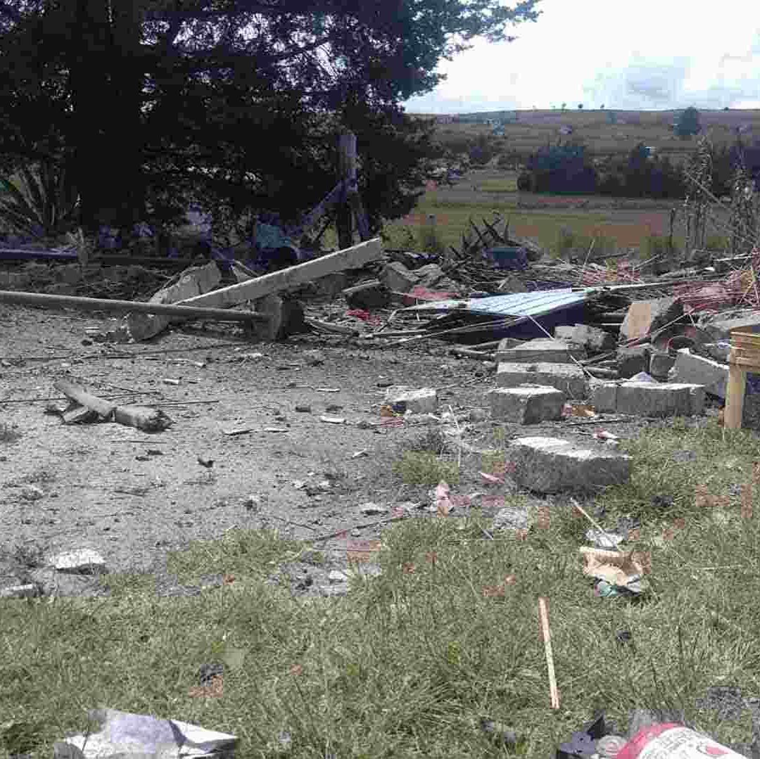 El polvorín quedó totalmente destruido en la comunidad de San Mateo Tlalchichilpan, Estado de México.