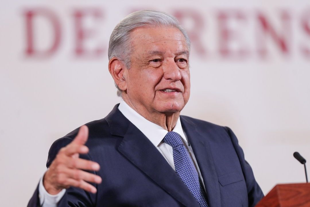 El presidente López Obrador en conferencia mañanera