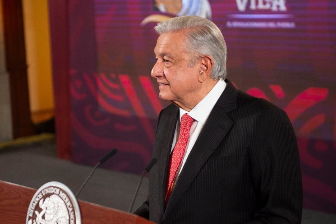 El presidente López Obrador en conferencia mañanera