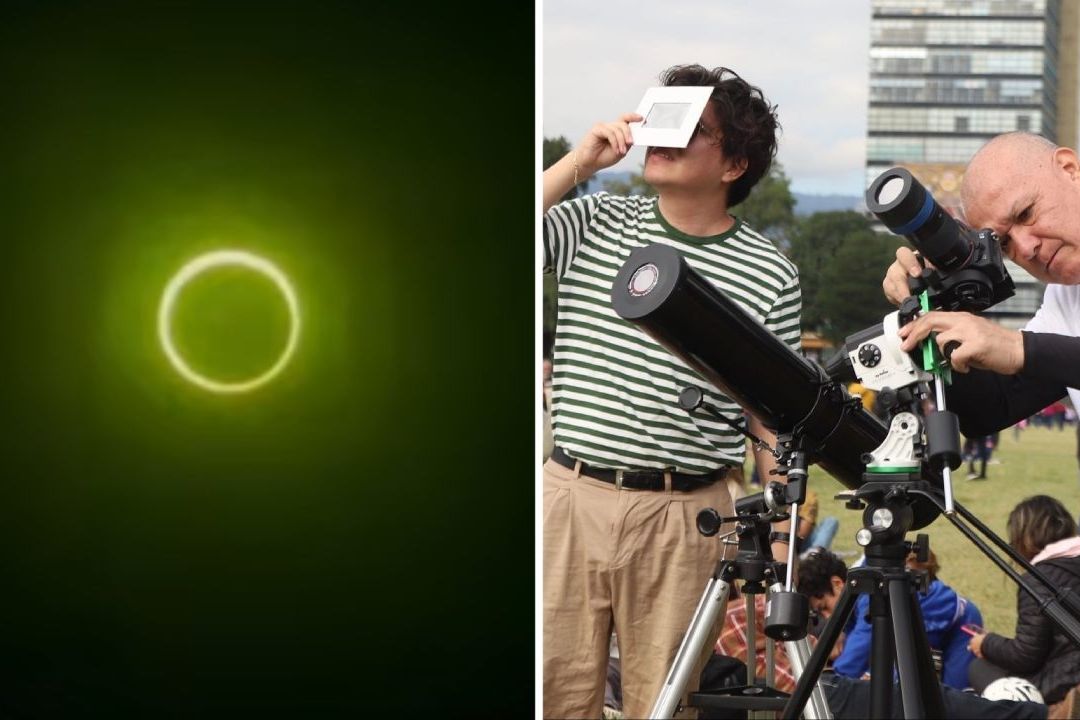 Así se vio el punto máximo del eclipse solar en México este 14 de octubre 2023