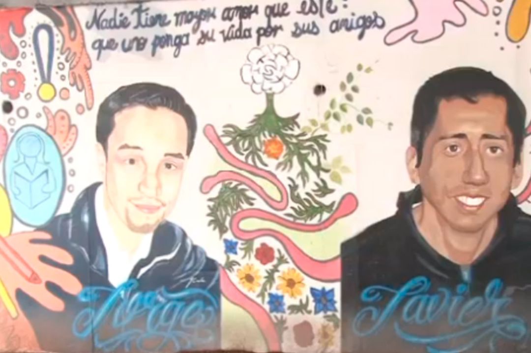 Mural en memoria de Jorge y Javier
