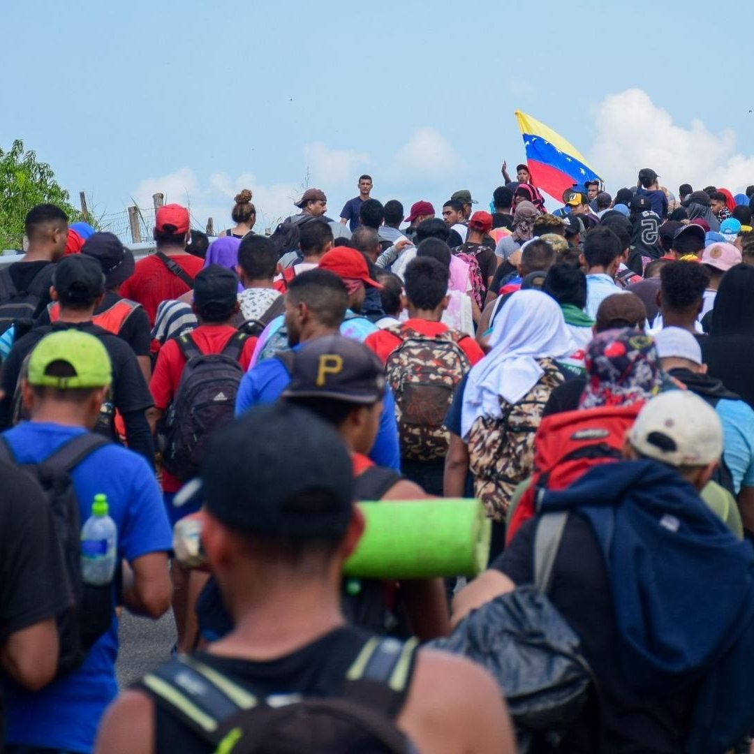 Caravana migrante en Chiapas, en agosto de 2022.
