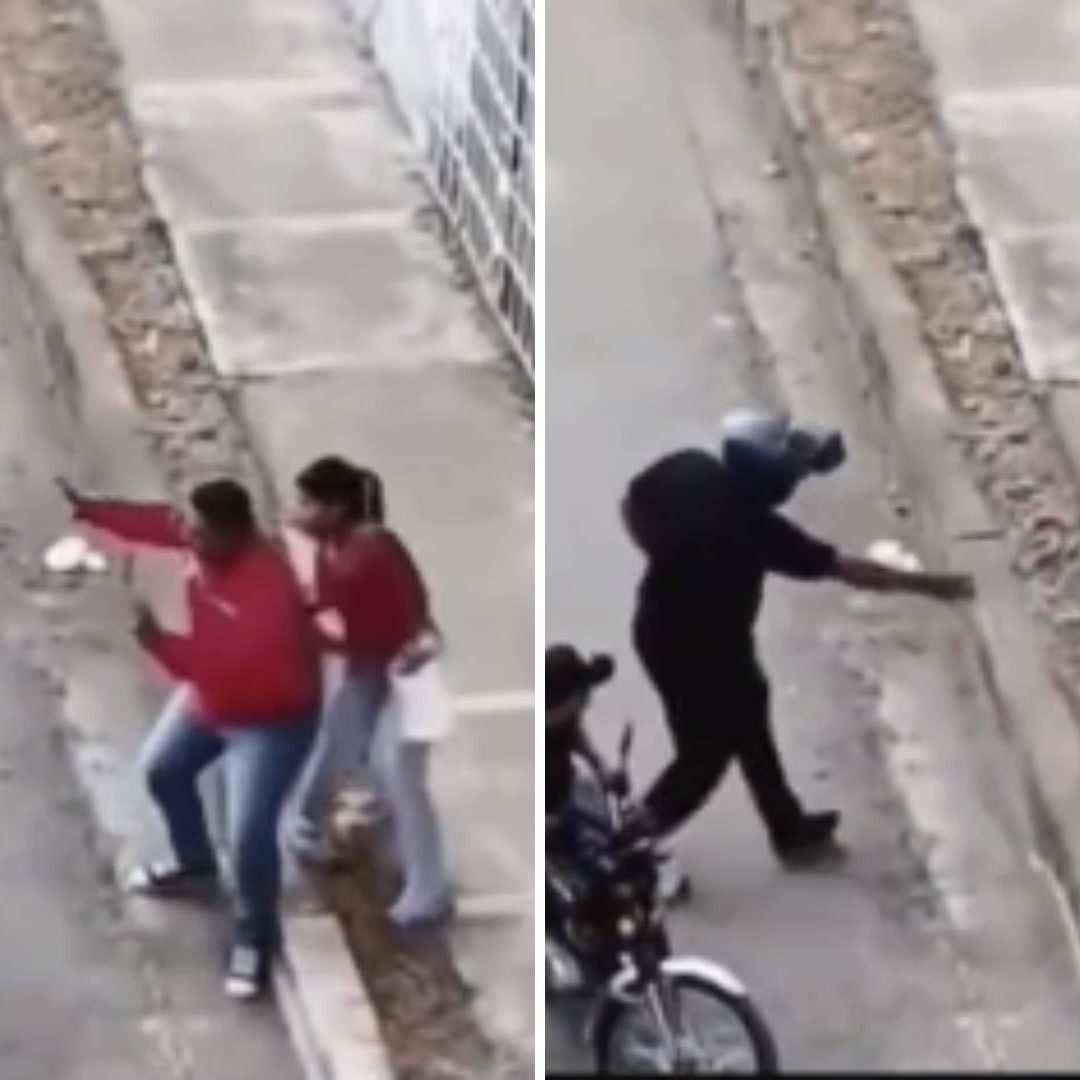 Video: Hombre Abandona a Su Novia en Pleno Asalto
