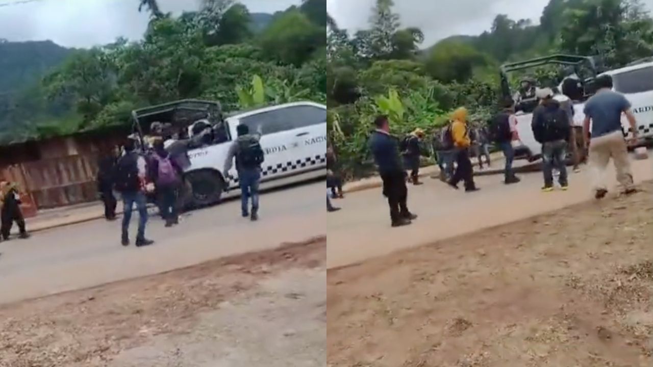 Pobladores de Oxchuc, Chiapas, tienen retenidos a seis agentes de la Guardia Nacional