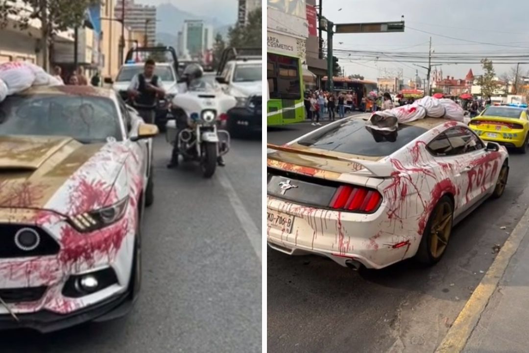 Video | ¡Asústame Panteón! Detienen Auto por Decoración de Halloween