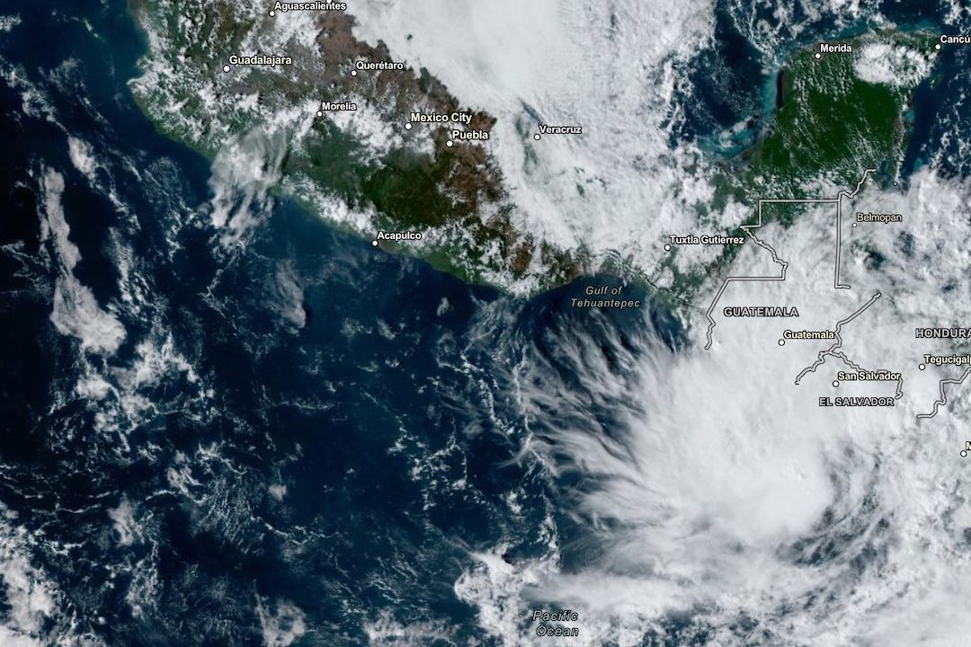 Imagen satelital del océano Pacífico