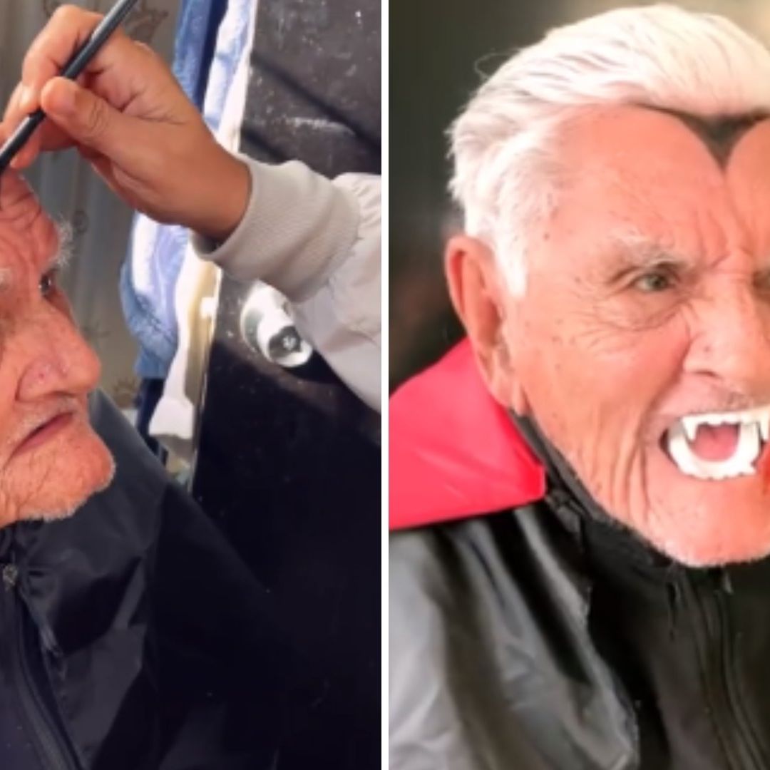 Video: abuelito se disfrazó de vampiro