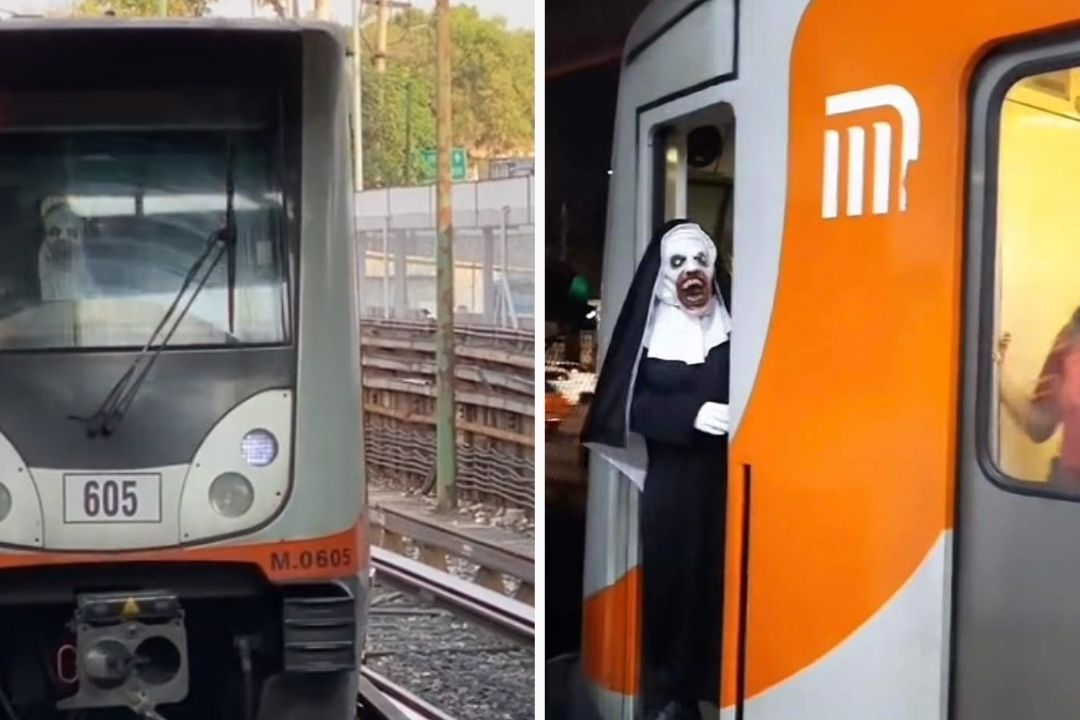 Video | ¿Dulce o Truco? La Monja Conduce Convoy del Metro Capitalino