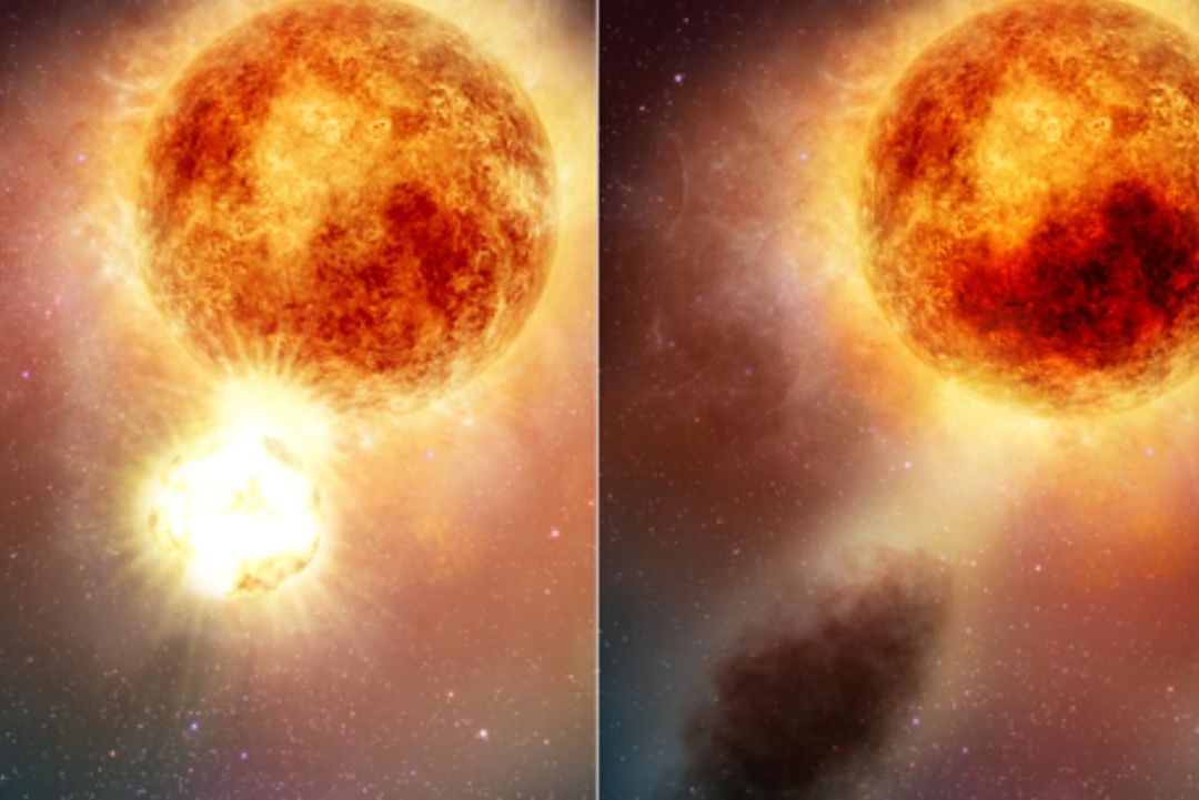 Ilustración artística del extraño comportamiento de Betelgeuse