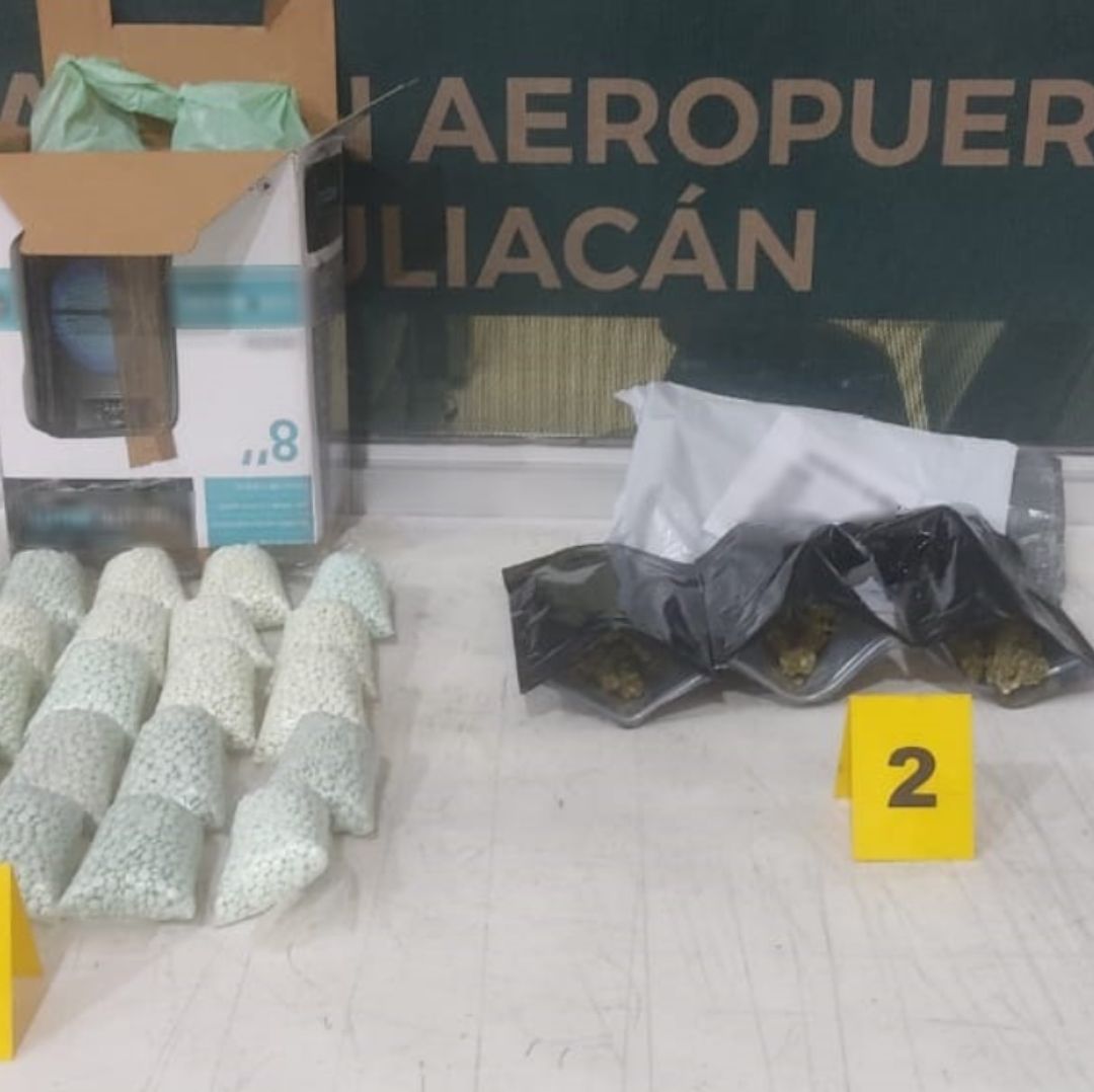 Decomisan miles de pastillas fentanilo en el Aeropuerto Internacional de Culiacán, Sinaloa