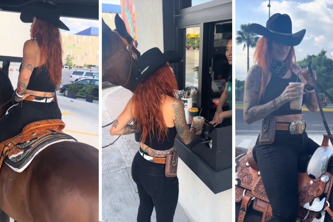 Video | Jinete Mexicana Llega Montada en Un Caballo a Cafetería y se Viraliza