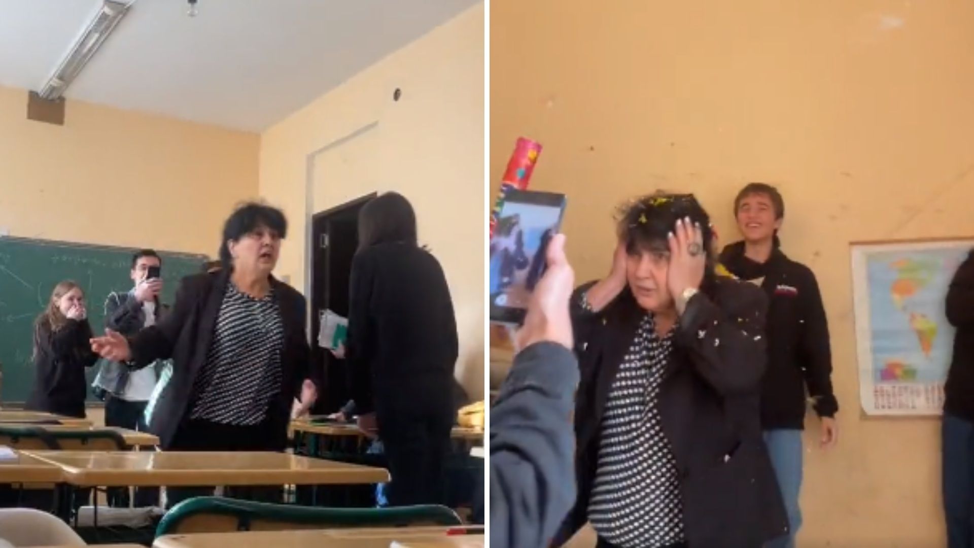 Estudiantes Fingen Pelea Para Dar Sorpresa de Cumpleaños a su Maestra