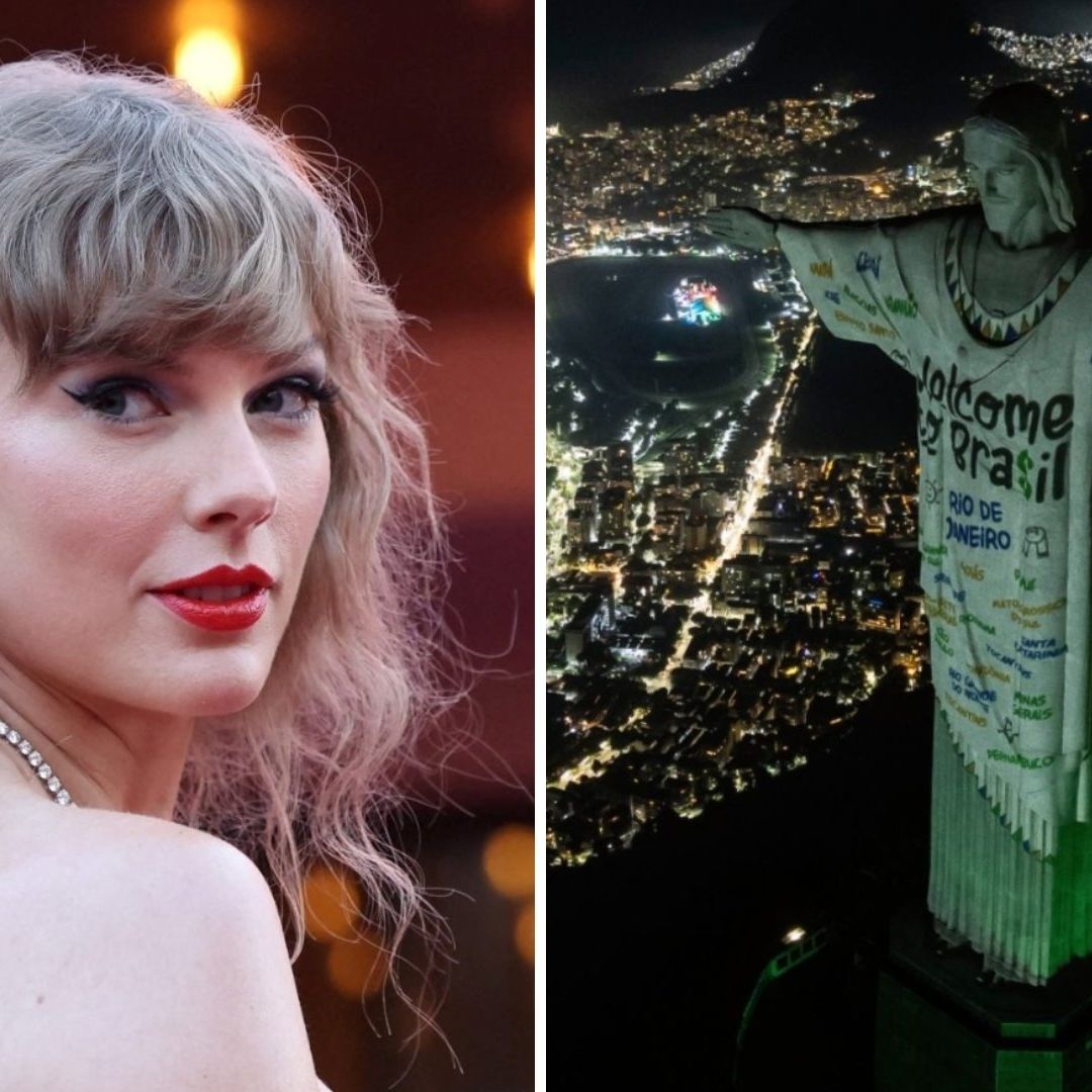 Brasil Recibe a Taylor Swift Con Brazos Abiertos Del Cristo Redentor Iluminado