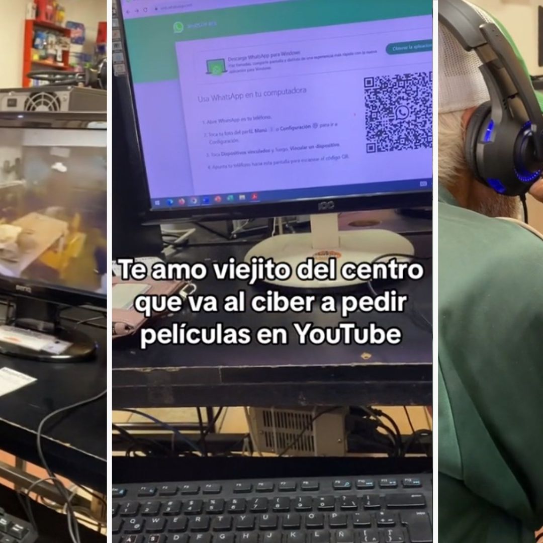 Video | Adulto Mayor Acude Cibercafé a Ver Películas Clásicas Mexicanas y Enternece las Redes