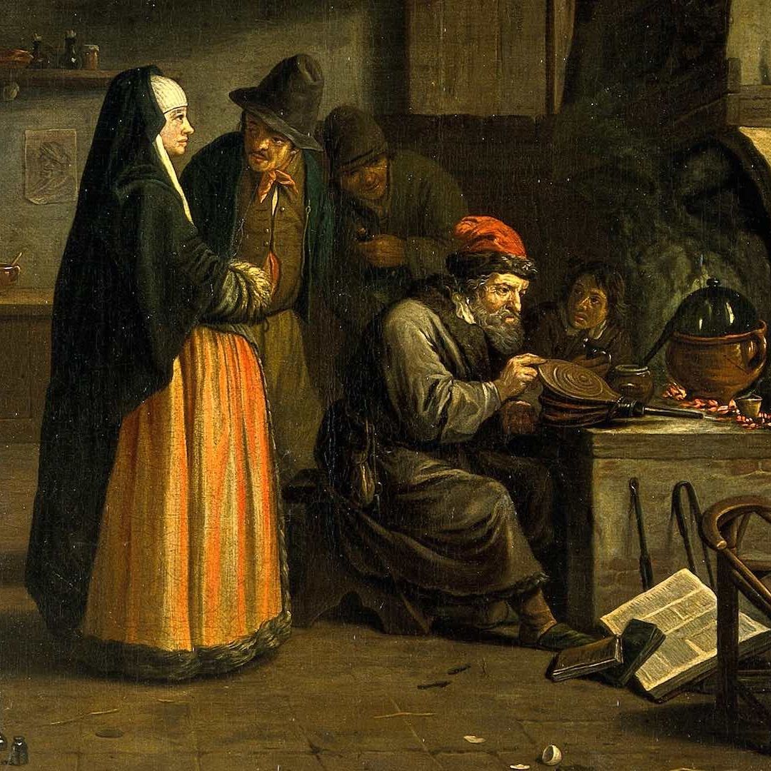 Cuadro ‘Una mujer visita un alquimista’ de Johan Josef Horemans