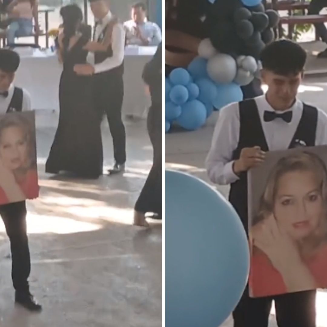Joven Baila Vals con Cuadro de su Mamá Fallecida | Video