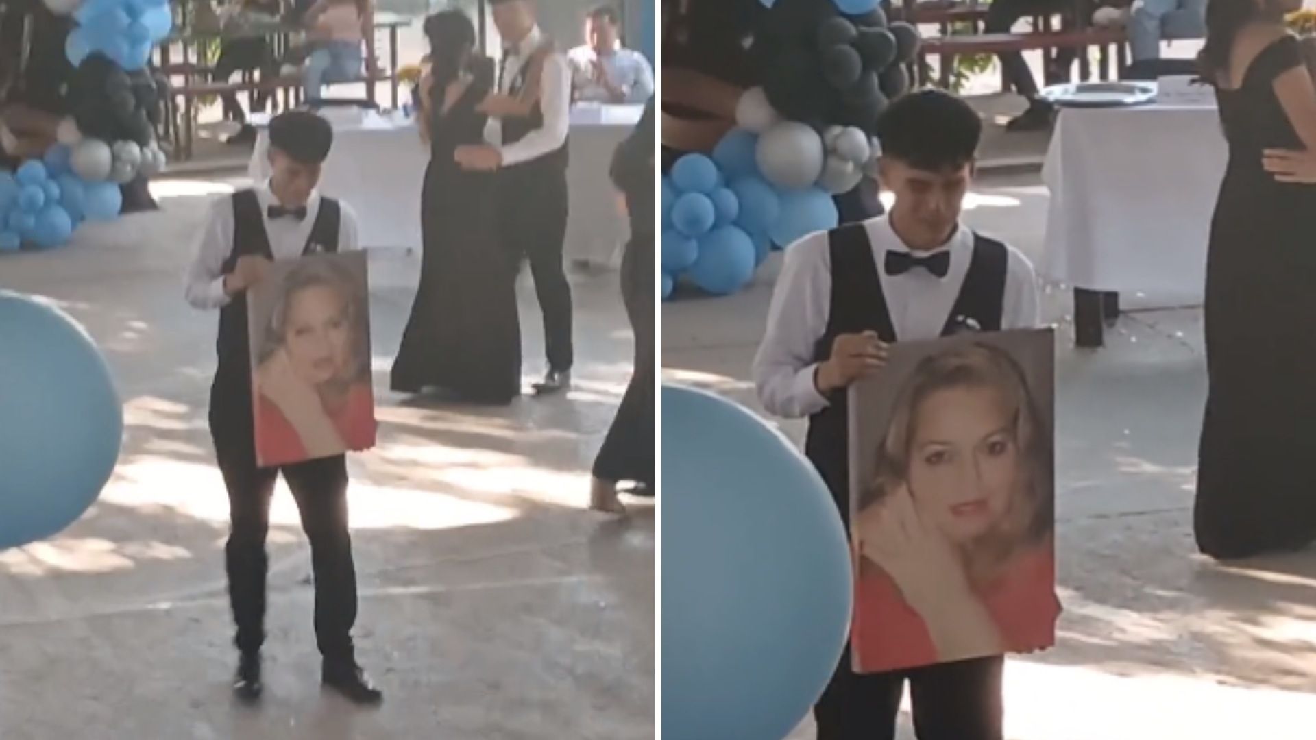 Joven Baila Vals con Cuadro de su Mamá Fallecida | Video