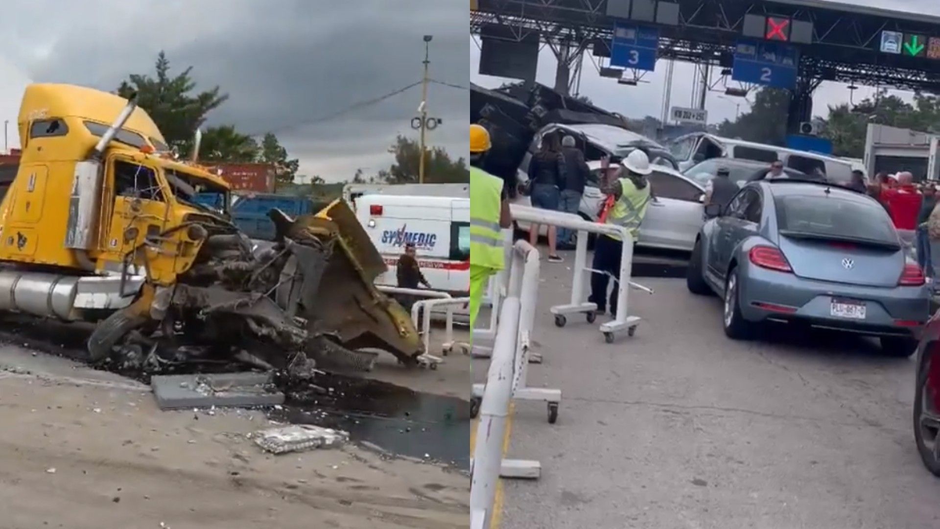 Así es como un tráiler chocó y se llevó a varios vehículos en Michoacán