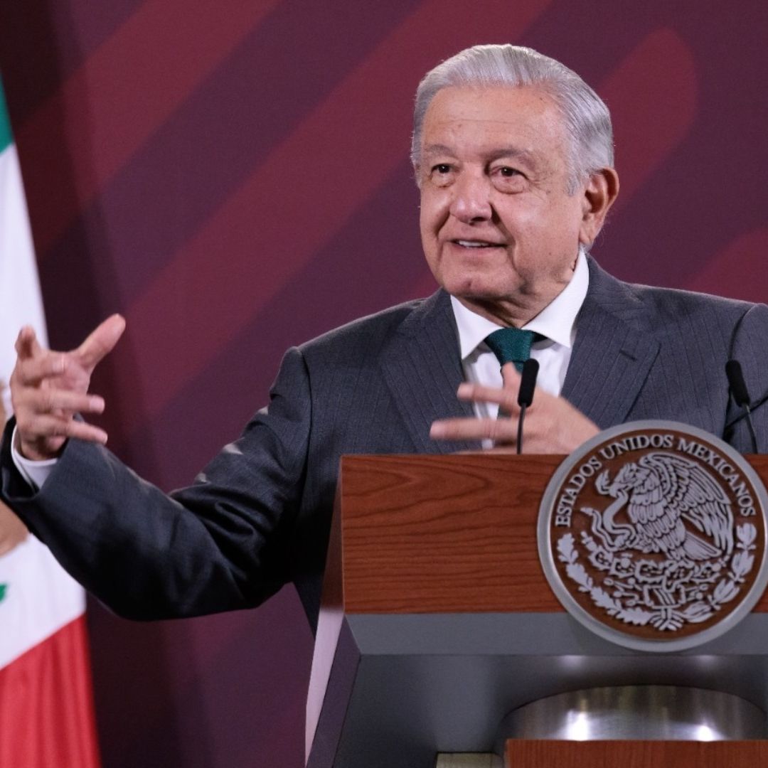 Andrés Manuel López Obrador en Palacio Nacional.