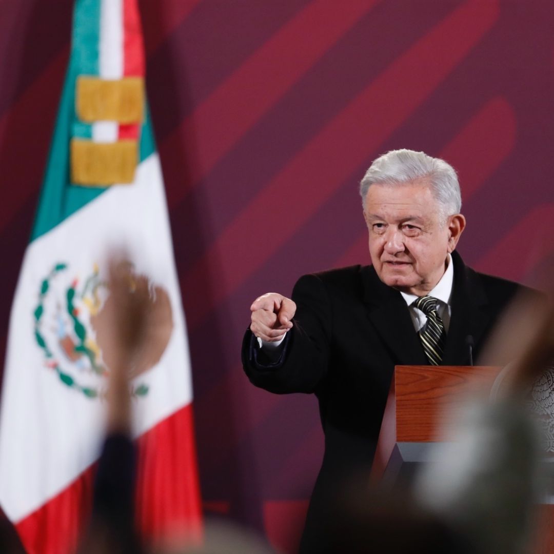 El presidente López Obrador en conferencia mañanera