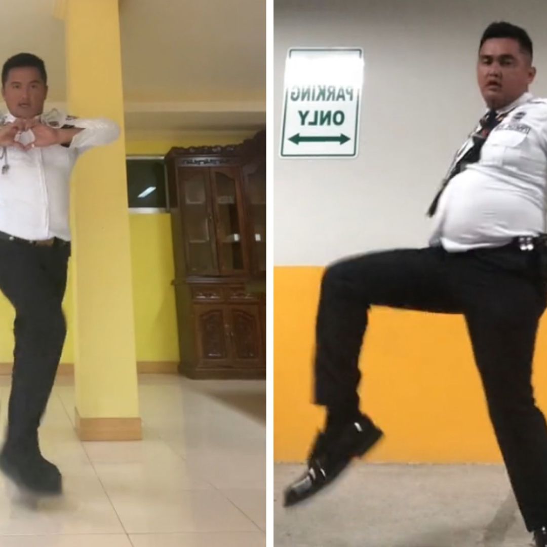 Guardia de seguridad se hace viral con pasos de Lady Gaga