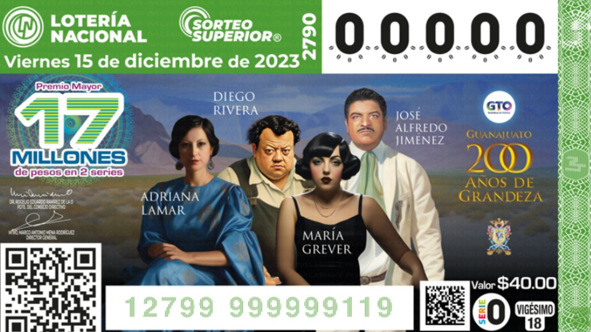Número Ganador del Sorteo Superior de la Lotería Nacional del 15 de Diciembre 2023