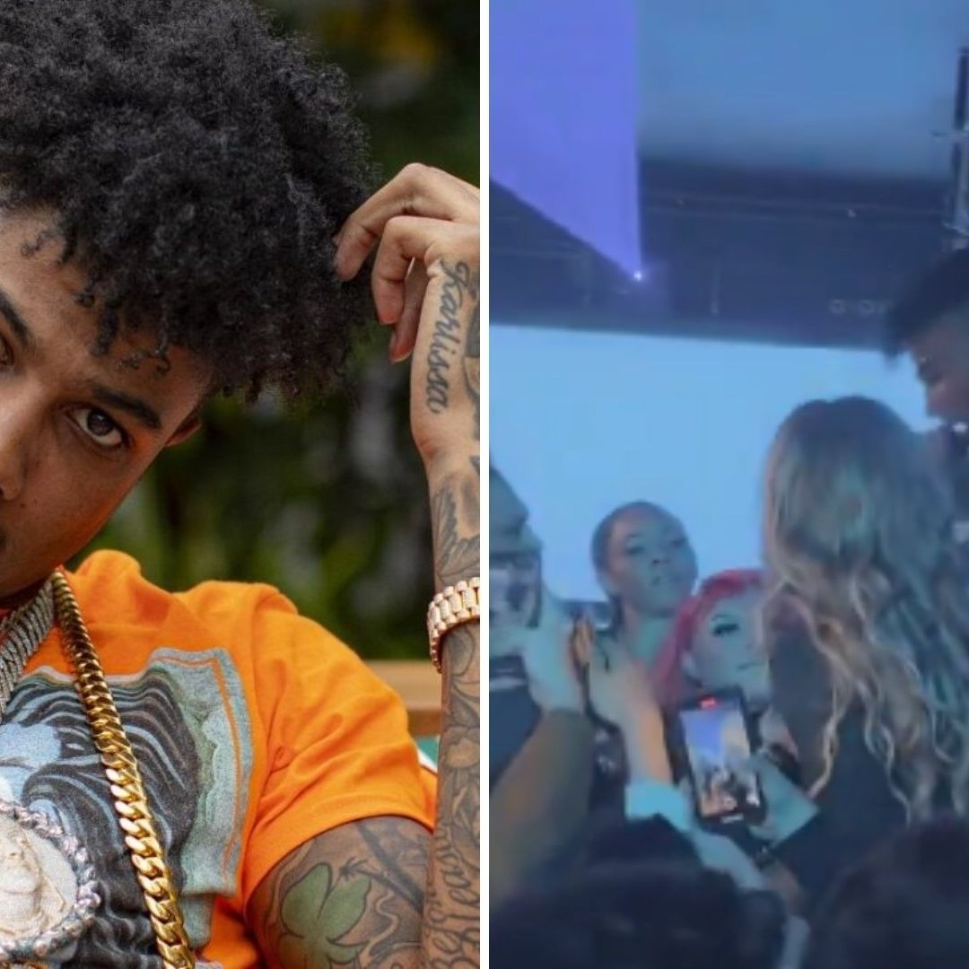 Rapero Blueface Arrastra a Fan al Escenario y Pide al Público que La Golpee